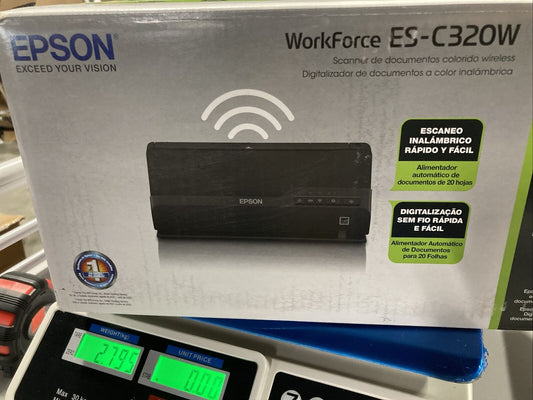 Epson Desktop Document Scanner WorkForce ES-C320W Wireless & Compact - Black