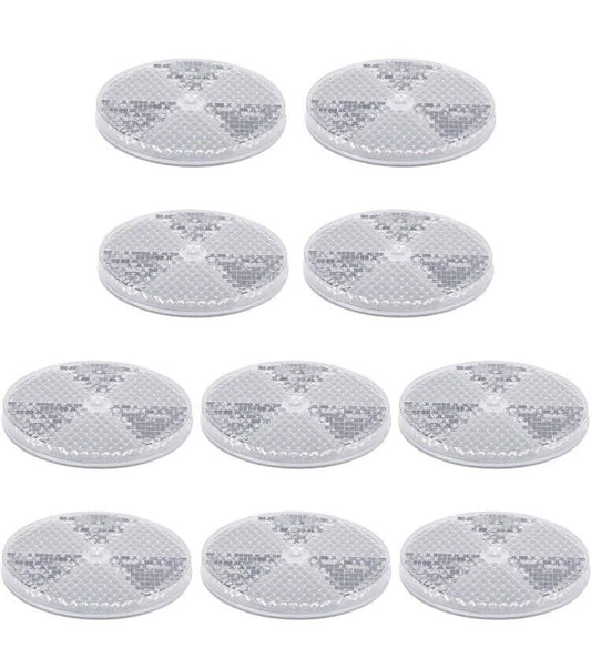 10 Pack Front Reflector Round Reflector for Driveway Fence Gate Posts Trailer