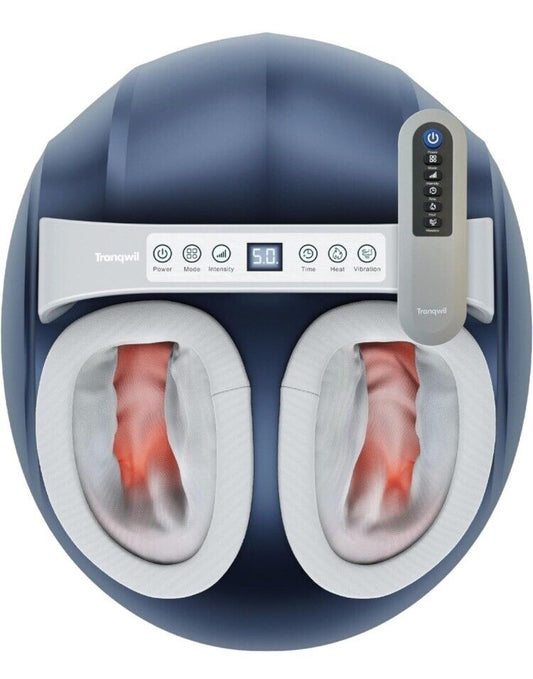 Tranqwil Foot Massager Machine with Deep Tissue Massage Heat | Grey