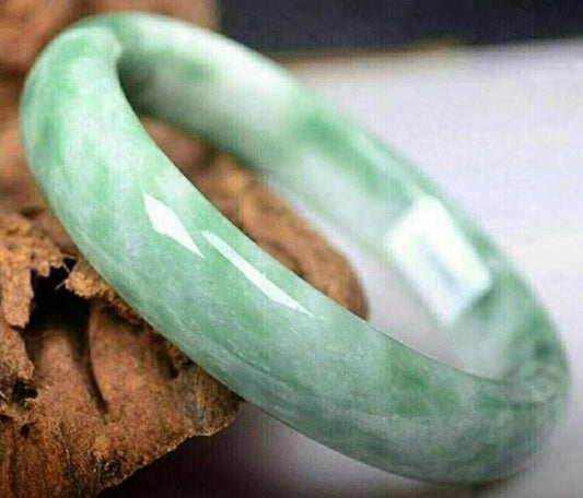 2.3in Natural Guizhou cui green stone jade bracelet for women with box (59-60mm)