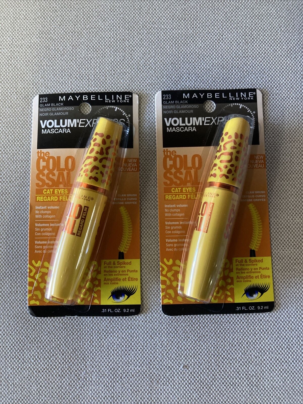 2-PACK Maybelline Volum’express Mascara - The Colossal Cat Eyes #233 Glam Black