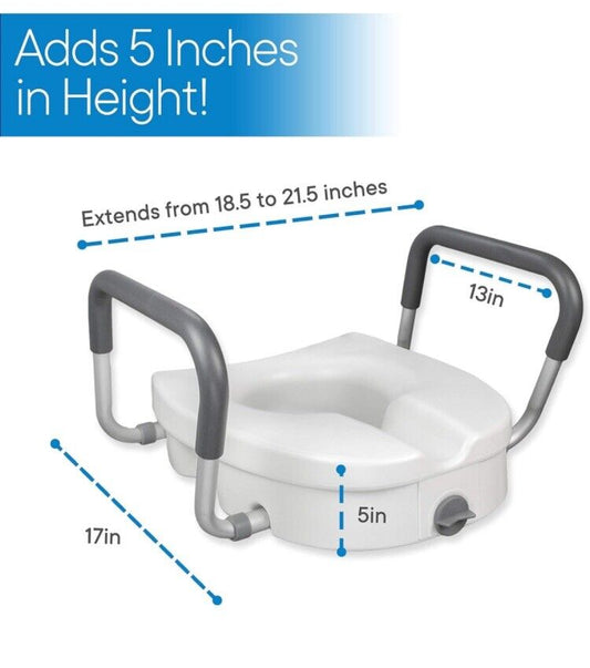 RMS Raised Toilet Seat - 5 Inch Elevated Riser