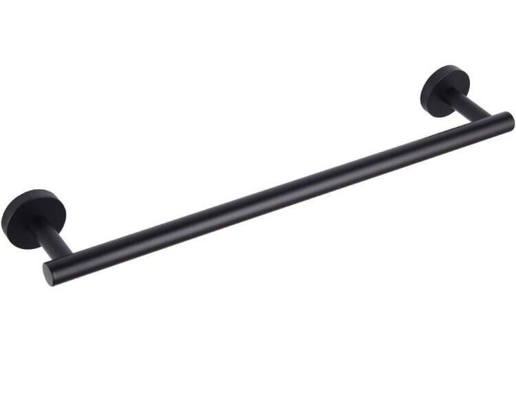 Bathroom Towel Bar 18" Stainless Steel Towel Bar Matte Black Contemporary Wal...