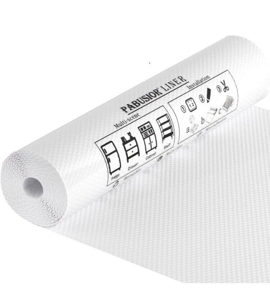 Shelf Liner 24 Inch X 338 Inch - Waterproof Cabinets Liners, Non Adhesive White