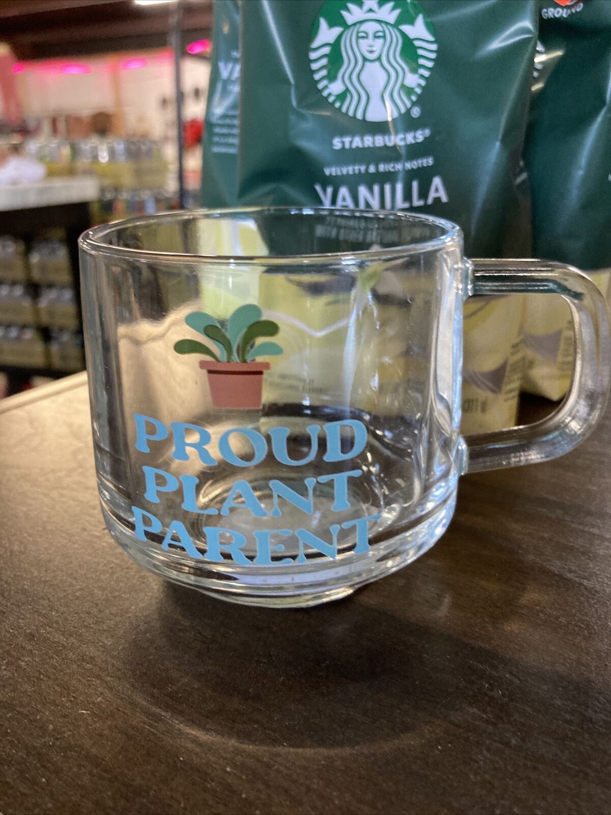 BRAND NEW “Proud Plant Parent” Glass Mug Cup