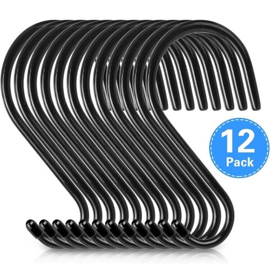 12 Pack Heavy Duty Large S Hooks Rust-Free 5-1/2 inch S Hooks Hanger Non Slip