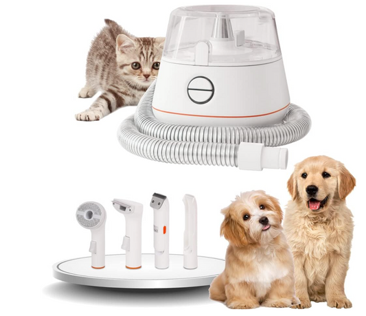 Dog & Cat Grooming Kit, Pet Grooming Vacuum with Slicker Brush.